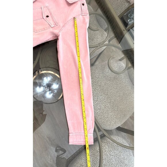 Universal Thread Pink Button-Down Utility Shirt Long Sleeve Double Chest Pockets - Picture 5 of 7